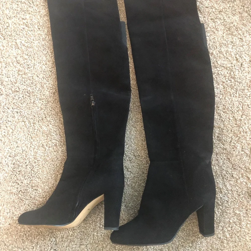Halogen Black Over-the-Knee Suede Boots